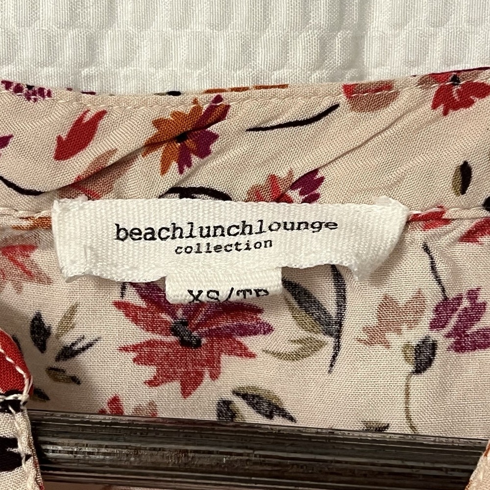 Beach Lunch Lounge Top XS Floral‎ Romantic Boho Flowy Blouse Anthropologie EC - Picture 3 of 5